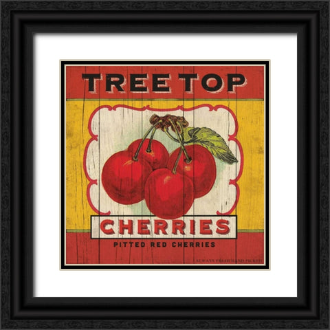 Cherry Label Black Ornate Wood Framed Art Print with Double Matting by Marrott, Stephanie