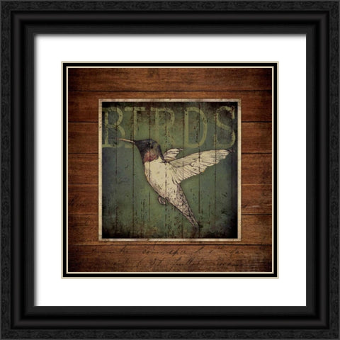 Humming Black Ornate Wood Framed Art Print with Double Matting by Marrott, Stephanie