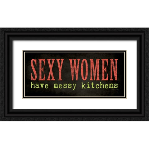 Sexy Women Black Ornate Wood Framed Art Print with Double Matting by Marrott, Stephanie