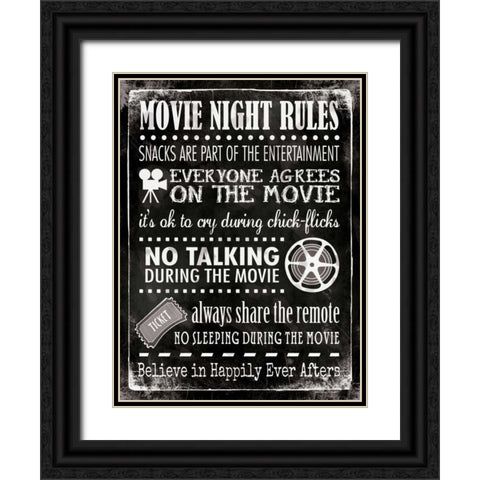 Movie Rules Black Ornate Wood Framed Art Print with Double Matting by Marrott, Stephanie