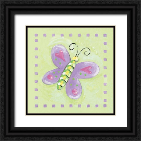 Flutterby Black Ornate Wood Framed Art Print with Double Matting by Marrott, Stephanie