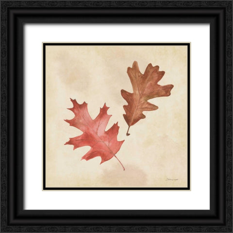 Leaves In Fall Black Ornate Wood Framed Art Print with Double Matting by Marrott, Stephanie