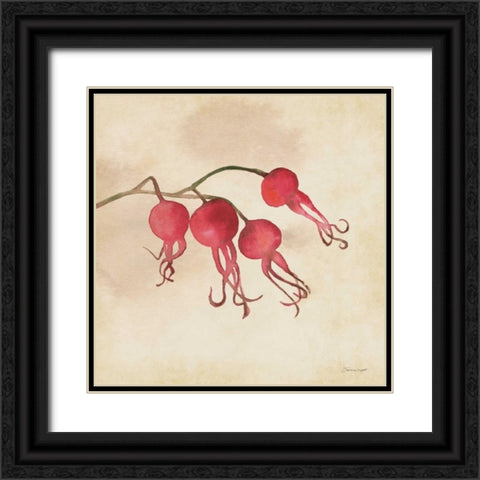 Rose Hips In Fall Black Ornate Wood Framed Art Print with Double Matting by Marrott, Stephanie