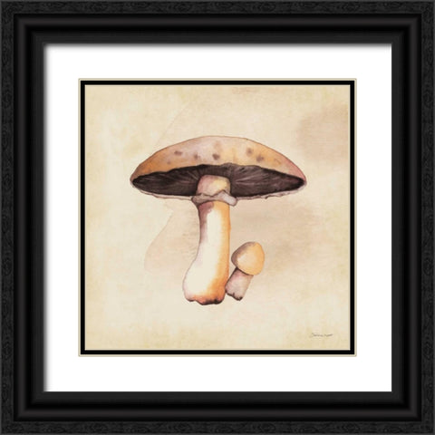 Mushrooms In Fall Black Ornate Wood Framed Art Print with Double Matting by Marrott, Stephanie