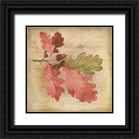 Oak Leaf 1 Black Ornate Wood Framed Art Print with Double Matting by Marrott, Stephanie