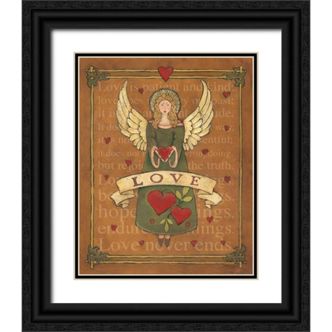 Angel Love Black Ornate Wood Framed Art Print with Double Matting by Marrott, Stephanie