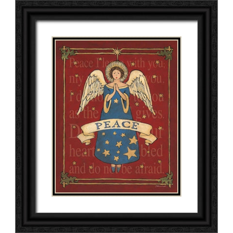 Peace Angel Black Ornate Wood Framed Art Print with Double Matting by Marrott, Stephanie