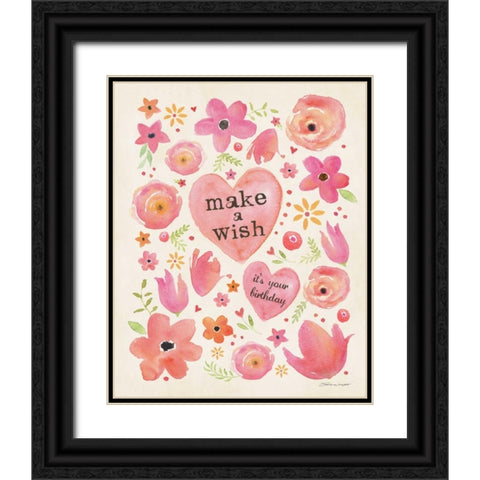 A Wish Black Ornate Wood Framed Art Print with Double Matting by Marrott, Stephanie