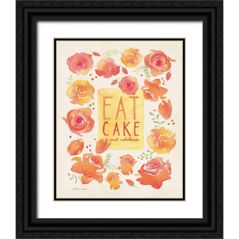 Eat Cake Black Ornate Wood Framed Art Print with Double Matting by Marrott, Stephanie