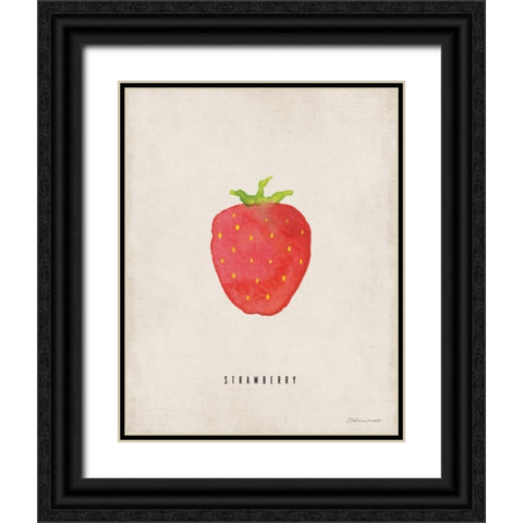 Strawberry Black Ornate Wood Framed Art Print with Double Matting by Marrott, Stephanie