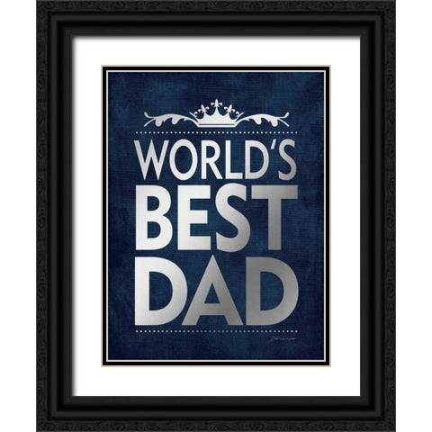 Best Dad Silver Black Ornate Wood Framed Art Print with Double Matting by Marrott, Stephanie