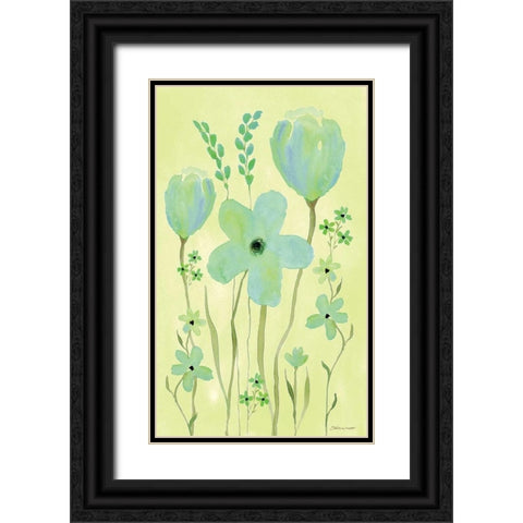 Bluebells Black Ornate Wood Framed Art Print with Double Matting by Marrott, Stephanie