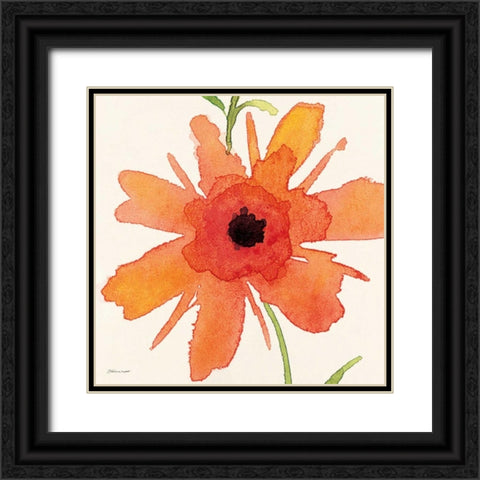 Poppy II Black Ornate Wood Framed Art Print with Double Matting by Marrott, Stephanie