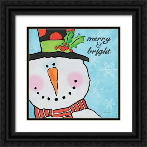 Snowman II Black Ornate Wood Framed Art Print with Double Matting by Marrott, Stephanie