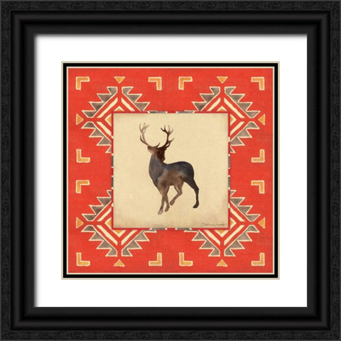 Deer Blanket Black Ornate Wood Framed Art Print with Double Matting by Marrott, Stephanie