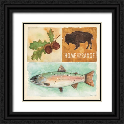 lodge Collage VI Black Ornate Wood Framed Art Print with Double Matting by Marrott, Stephanie