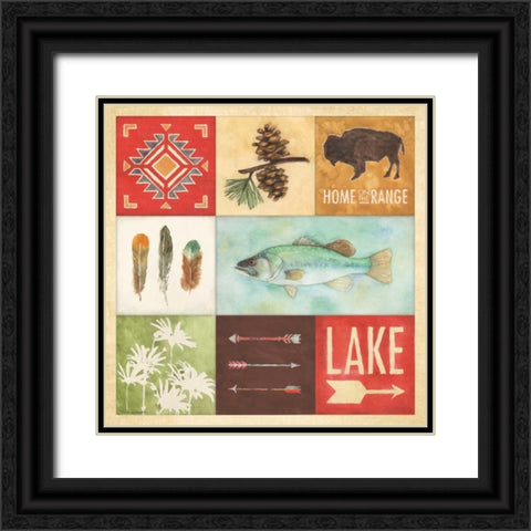 Lodge Collage I Black Ornate Wood Framed Art Print with Double Matting by Marrott, Stephanie