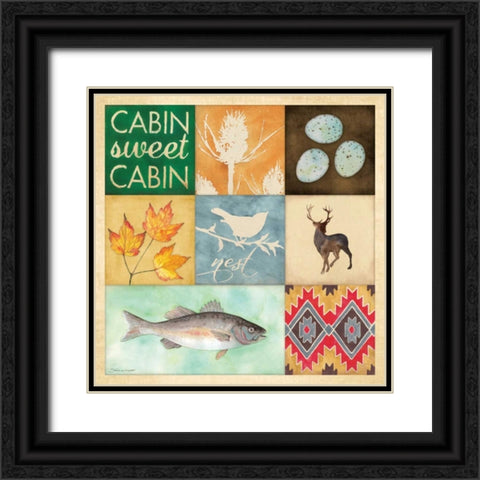 lodge Collage I Black Ornate Wood Framed Art Print with Double Matting by Marrott, Stephanie