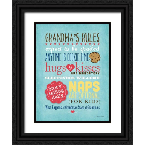 Grandmas Rules II Black Ornate Wood Framed Art Print with Double Matting by Marrott, Stephanie