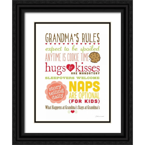 Grandmas Rules I Black Ornate Wood Framed Art Print with Double Matting by Marrott, Stephanie
