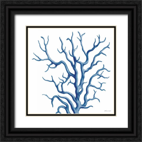 Blue Coral Black Ornate Wood Framed Art Print with Double Matting by Marrott, Stephanie