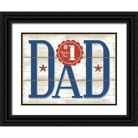 #1 Dad F Black Ornate Wood Framed Art Print with Double Matting by Marrott, Stephanie