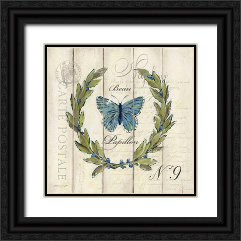 Butterfly Laurel Black Ornate Wood Framed Art Print with Double Matting by Marrott, Stephanie