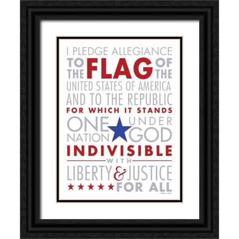 Pledge of Allegience I Black Ornate Wood Framed Art Print with Double Matting by Marrott, Stephanie