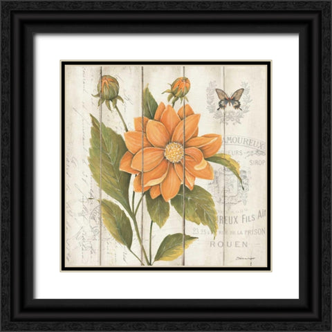 Victorian Dahlia Black Ornate Wood Framed Art Print with Double Matting by Marrott, Stephanie