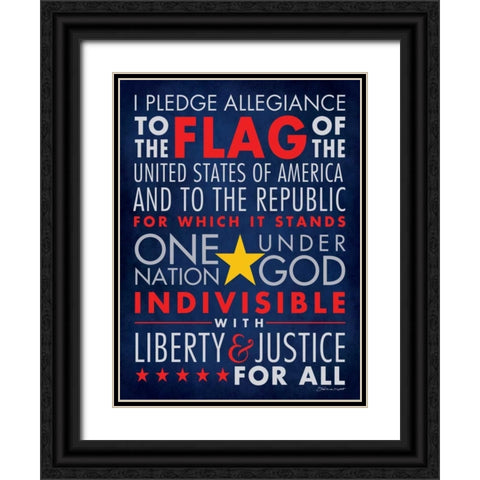PLedge of Allegience II Black Ornate Wood Framed Art Print with Double Matting by Marrott, Stephanie