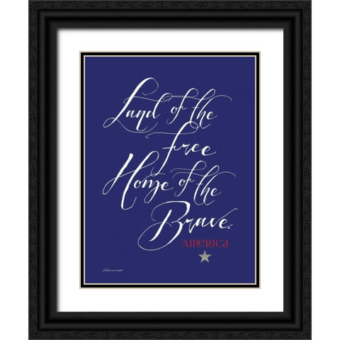 Brave Blue Black Ornate Wood Framed Art Print with Double Matting by Marrott, Stephanie