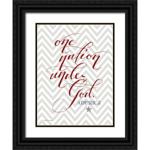 One Nation Black Ornate Wood Framed Art Print with Double Matting by Marrott, Stephanie