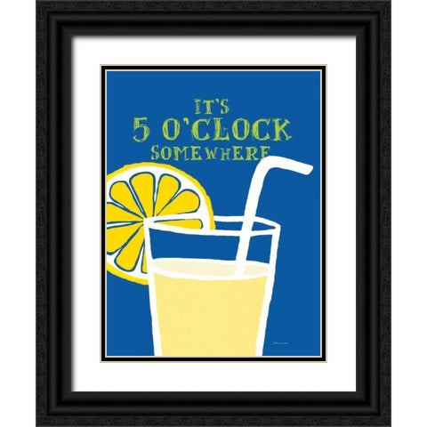 5 OClock Black Ornate Wood Framed Art Print with Double Matting by Marrott, Stephanie