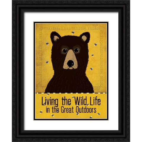 Wild Bear Black Ornate Wood Framed Art Print with Double Matting by Marrott, Stephanie