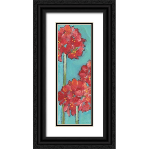 Red Alliums Black Ornate Wood Framed Art Print with Double Matting by Marrott, Stephanie