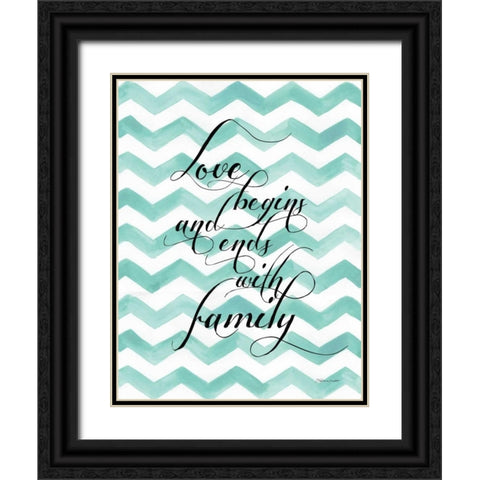 Love Begins Black Ornate Wood Framed Art Print with Double Matting by Marrott, Stephanie