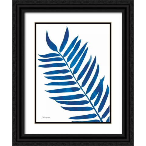 Palm in Blue Black Ornate Wood Framed Art Print with Double Matting by Marrott, Stephanie