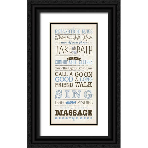 Relax Rules I Black Ornate Wood Framed Art Print with Double Matting by Marrott, Stephanie