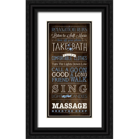 Relax Rules II Black Ornate Wood Framed Art Print with Double Matting by Marrott, Stephanie