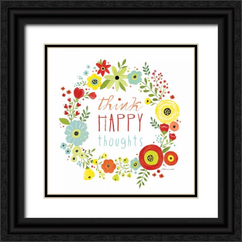 Happy Thoughts Black Ornate Wood Framed Art Print with Double Matting by Marrott, Stephanie