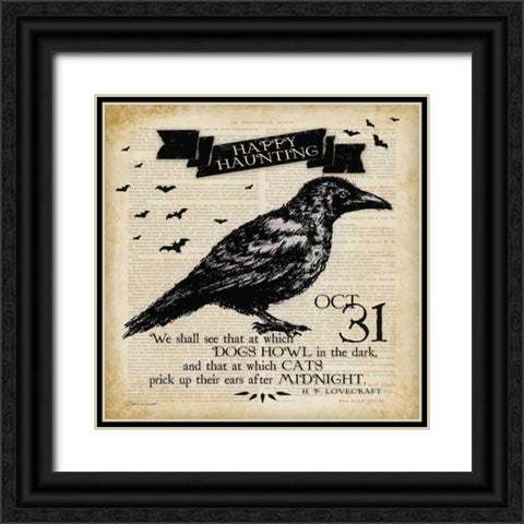 Raven Black Ornate Wood Framed Art Print with Double Matting by Marrott, Stephanie