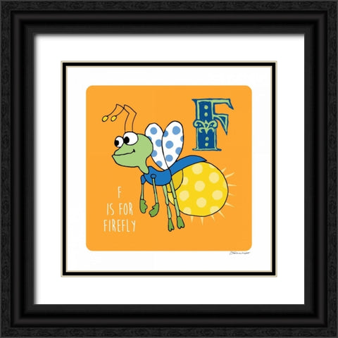 F is For Firefly Black Ornate Wood Framed Art Print with Double Matting by Marrott, Stephanie