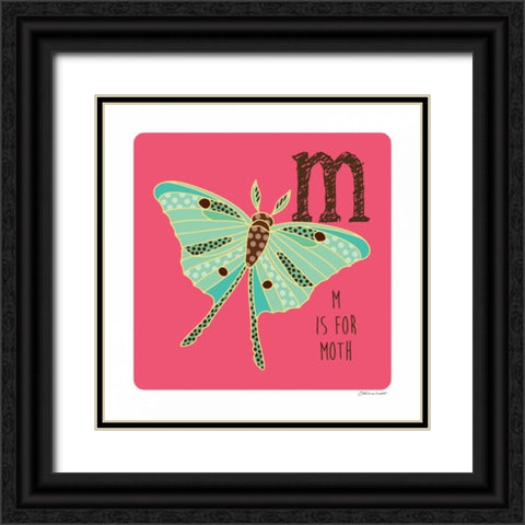 M is For Moth Black Ornate Wood Framed Art Print with Double Matting by Marrott, Stephanie