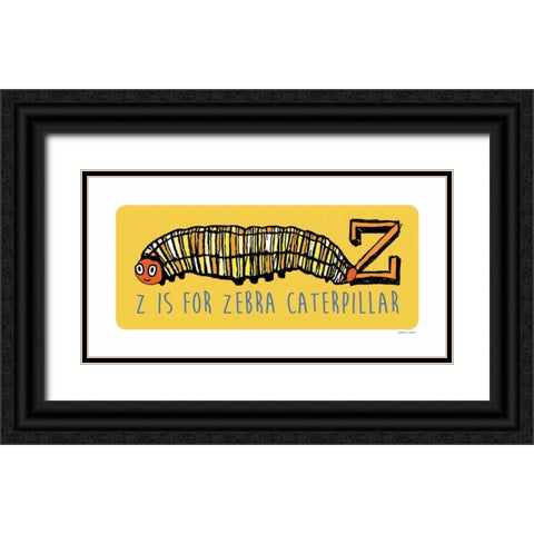 Z is For Zebra Black Ornate Wood Framed Art Print with Double Matting by Marrott, Stephanie