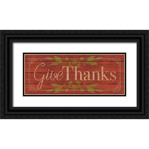 Give Thanks II Black Ornate Wood Framed Art Print with Double Matting by Marrott, Stephanie