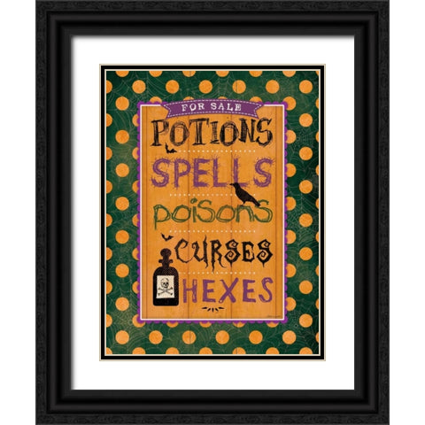 Halloween Black Ornate Wood Framed Art Print with Double Matting by Marrott, Stephanie
