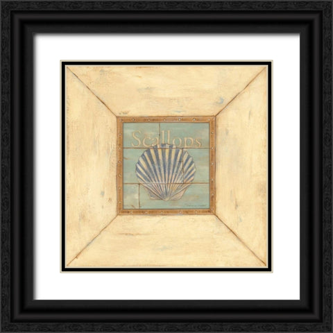 Scallops on Blue Black Ornate Wood Framed Art Print with Double Matting by Marrott, Stephanie