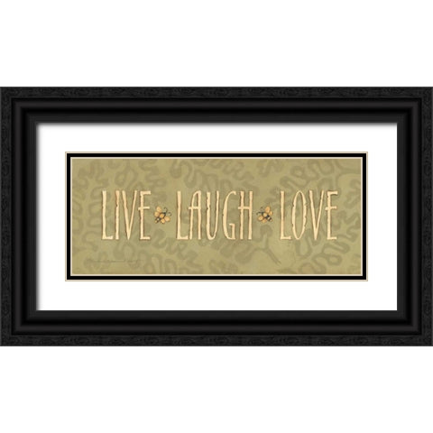 Live Laugh Love Black Ornate Wood Framed Art Print with Double Matting by Marrott, Stephanie