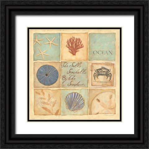 Coastal Collage II Black Ornate Wood Framed Art Print with Double Matting by Marrott, Stephanie