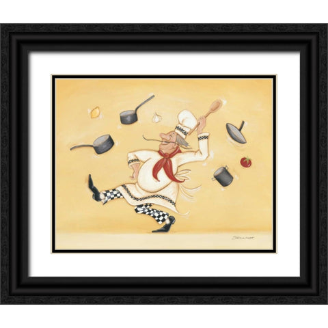 Dancing Chef Black Ornate Wood Framed Art Print with Double Matting by Marrott, Stephanie